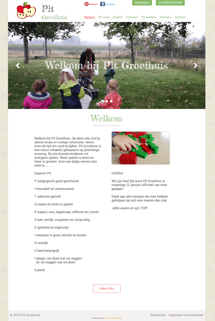 Website Mockup for Pit Groeihuis