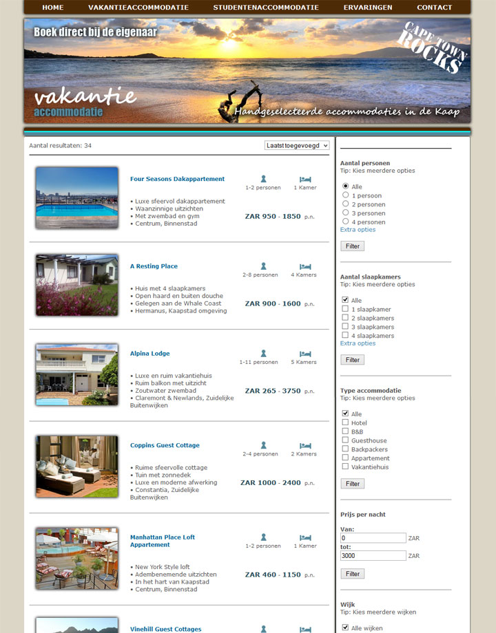 CapeTownRocks website example