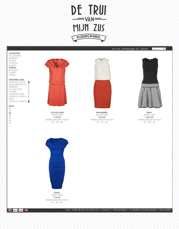 Website Mockup for De Trui van Mijn Zus