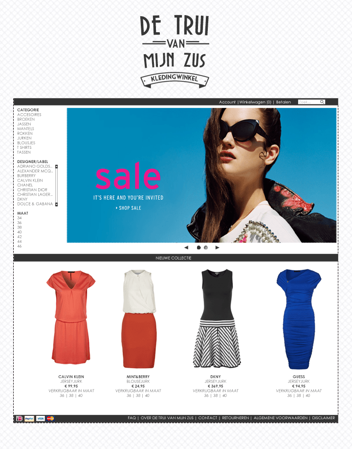 Website Mockup for De Trui van Mijn Zus