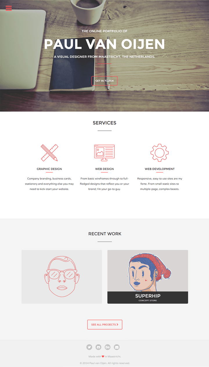 Website Mockup for Paul van Oijen